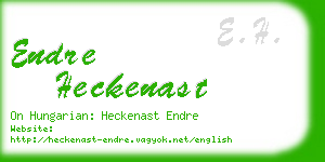 endre heckenast business card